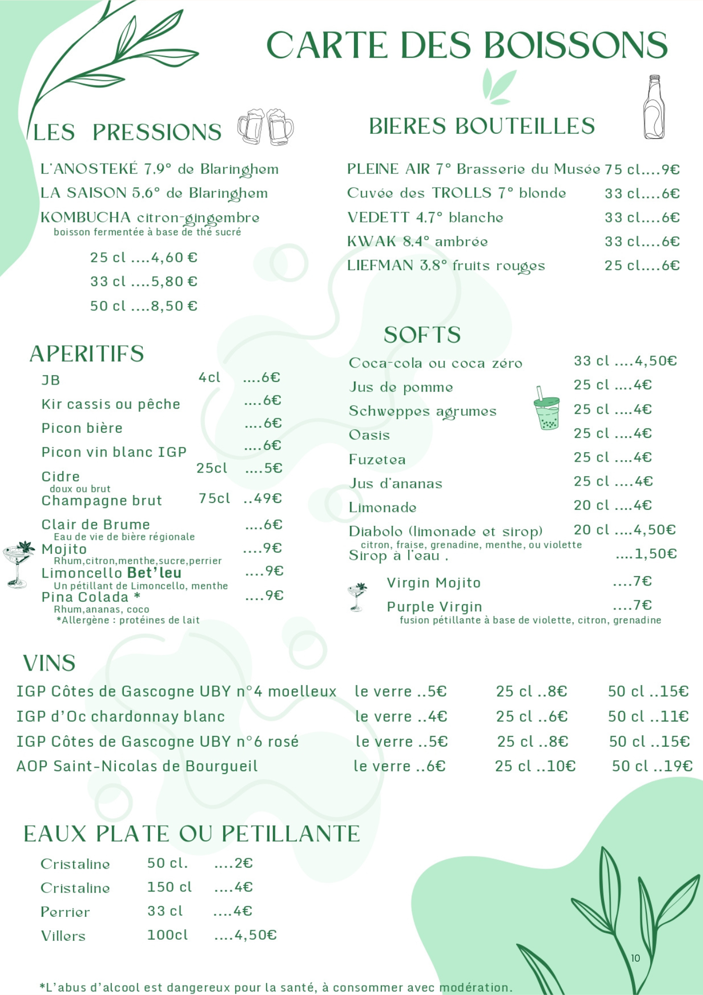 menu estaminet 2025 page 1