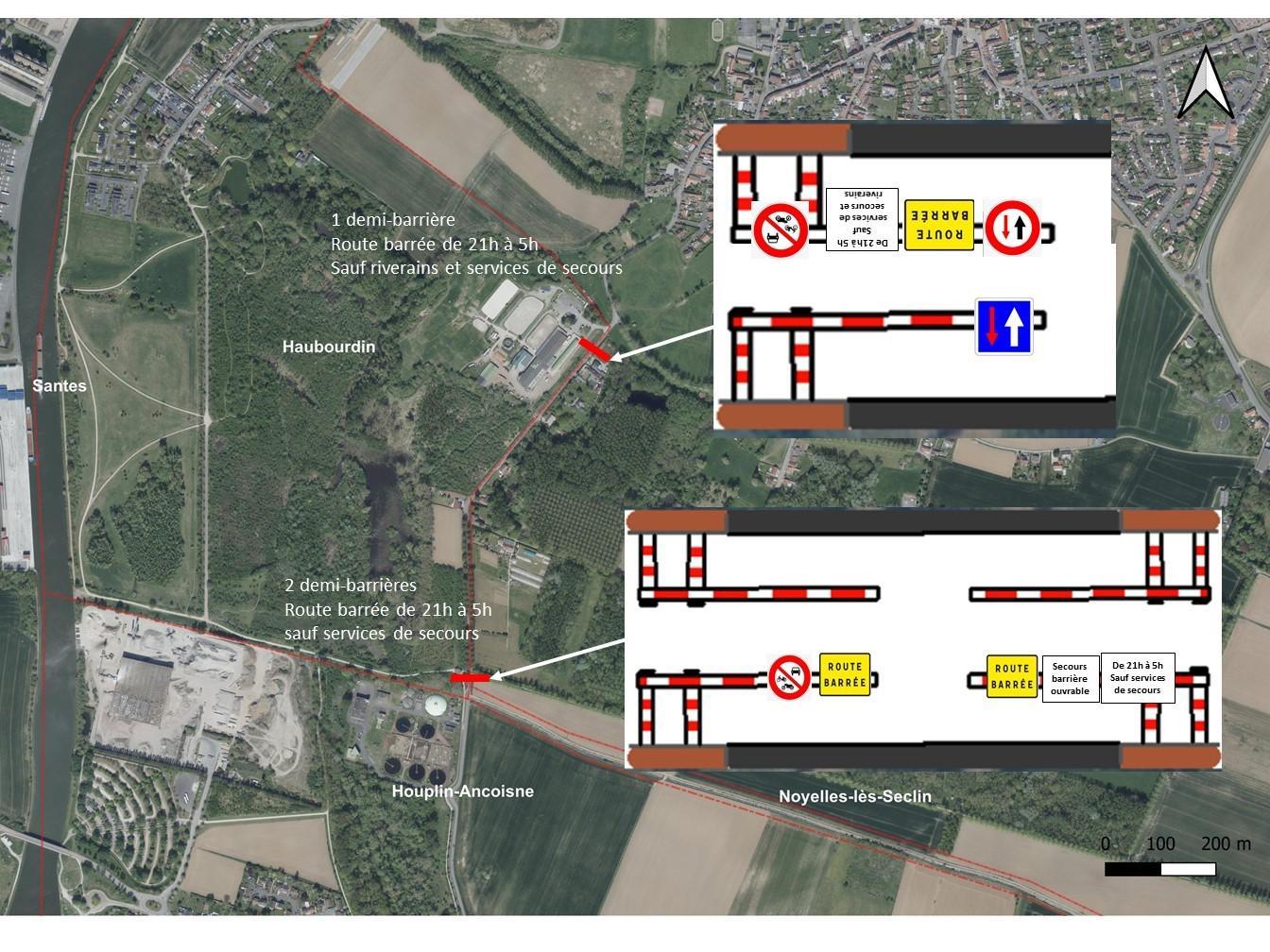 Plan fermeture de la rue de la Neuve voie Emmerin Haubourdin